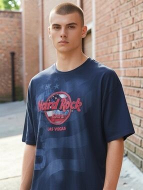 Y2K Hard Rock Cafe Men's Size 2XL Las Vegas  USA Shirt